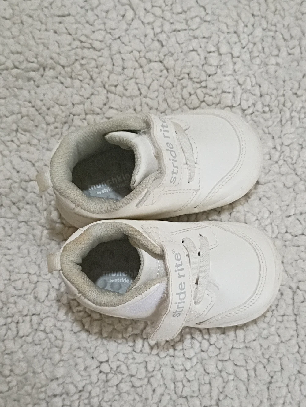 Stride Rite White Toddler Sneakers with Velcro Strap